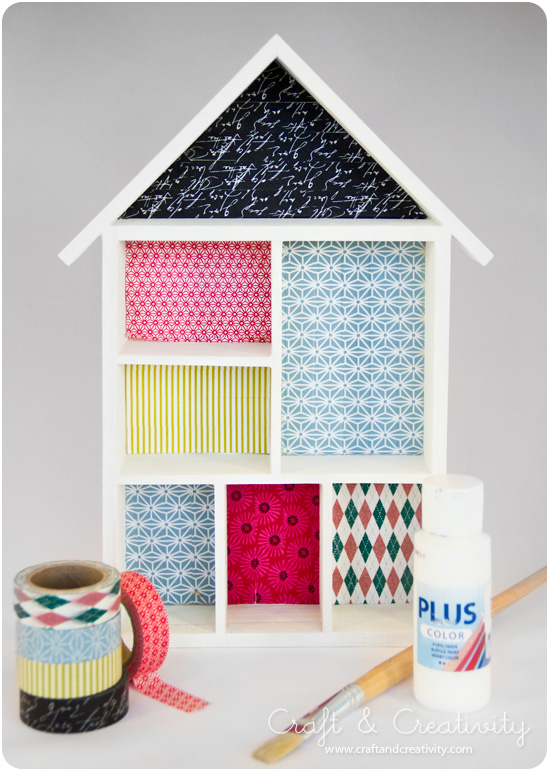 Nail polish shelf (decorated with washi tape) - by Craft & Creativity