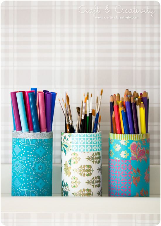 Decorated pen holder - by Craft & Creativity