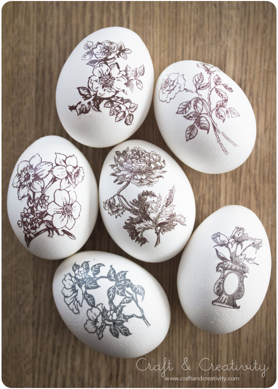 Rub-ons on Easter eggs - by Craft & Creativity