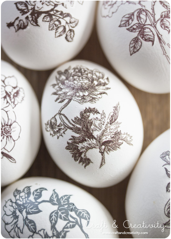 Rub-ons on Easter eggs - by Craft & Creativity