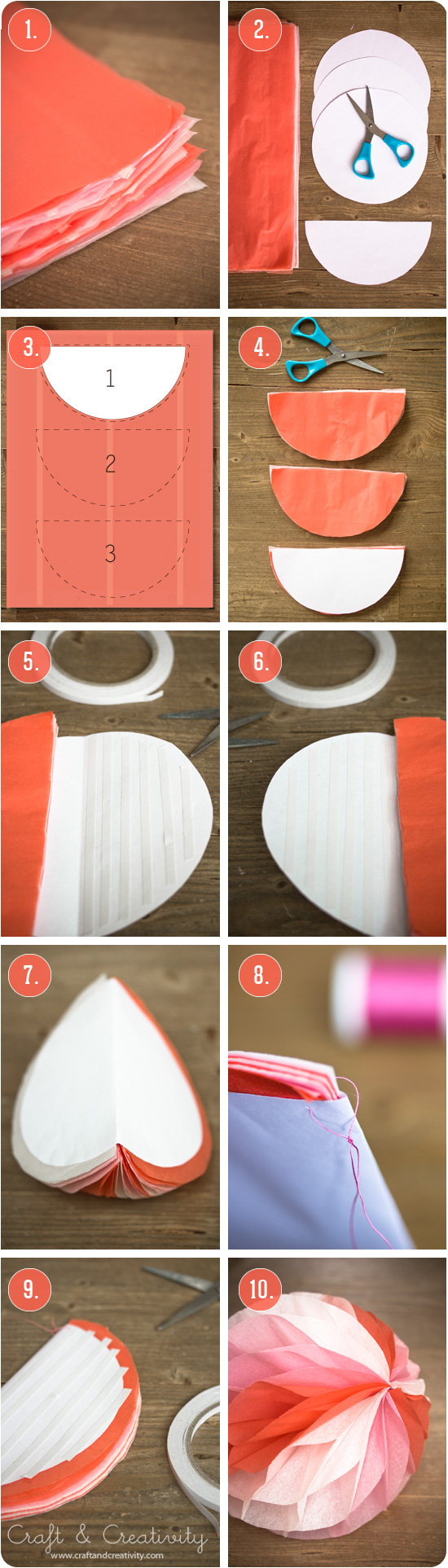 DIY Honeycomb paper ball - by Craft & Creativity