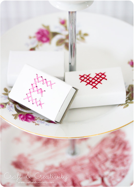 Cross-stitched matchbox - by Craft & Creativity