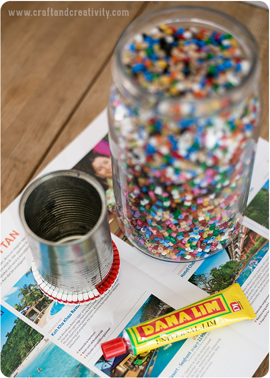 Beaded tin can - by Craft & Creativity