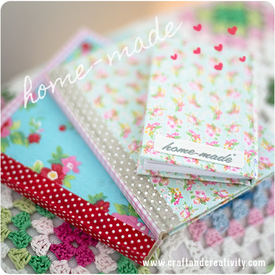 Fabric covered books - by Craft & Creativity