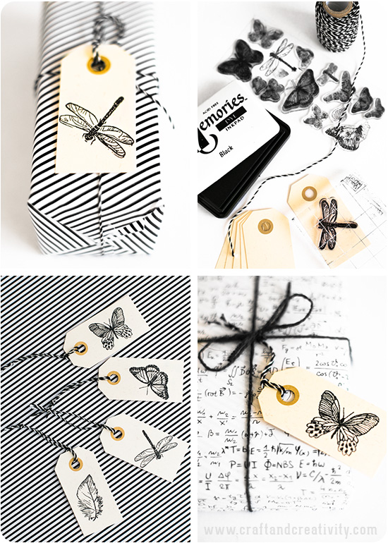 Stamped gift tags - by Craft & Creativity