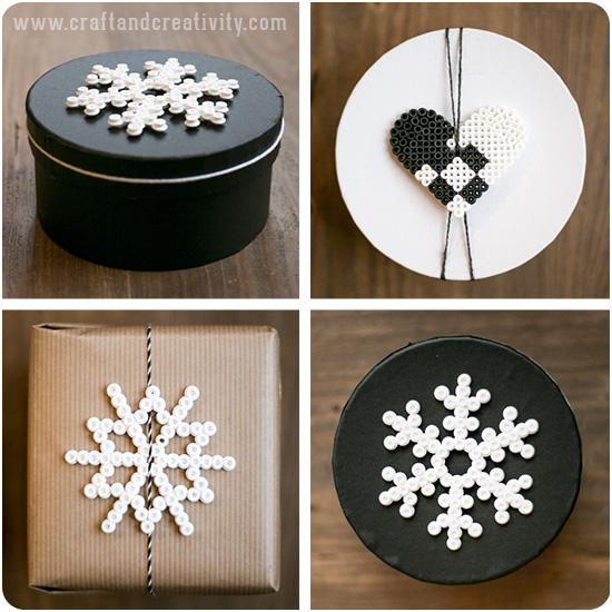 Perler bead Christmas tags - by Craft & Creativity