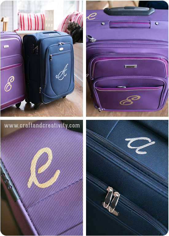 Monogrammed luggage - by Craft & Creativity