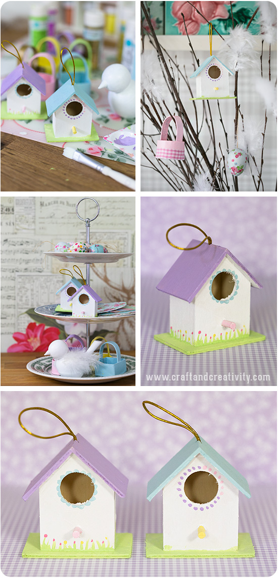Painted miniature birdhouses - by Craft & Creativity