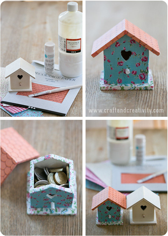 Decorated birdhouse box - by Craft & Creativity