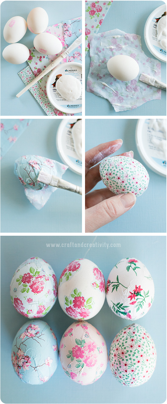 Decoupage eggs - by Craft & Creativity