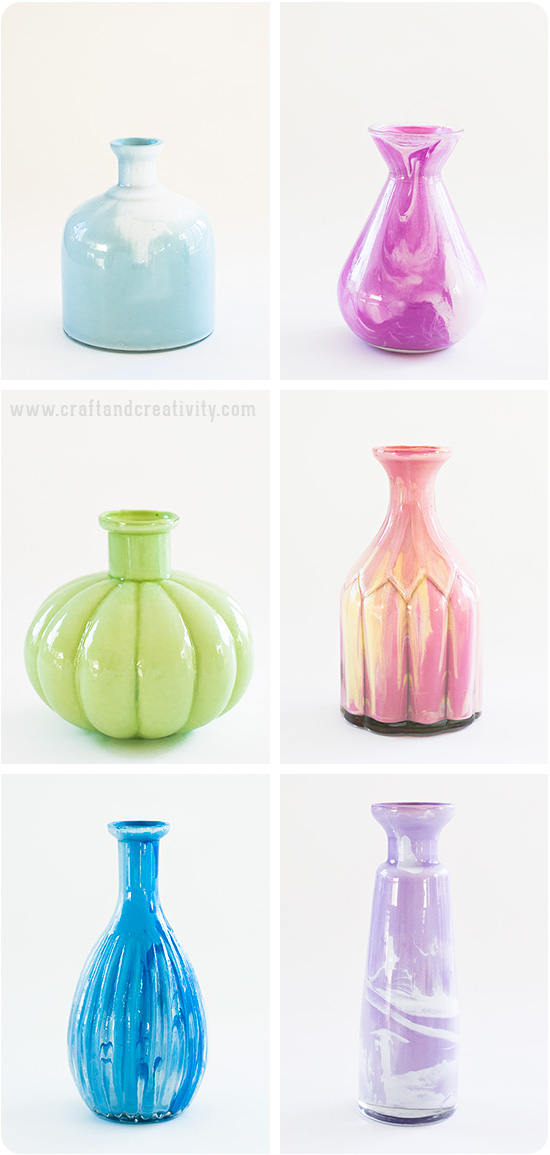 Marbled glass vases - by Craft & Creativity