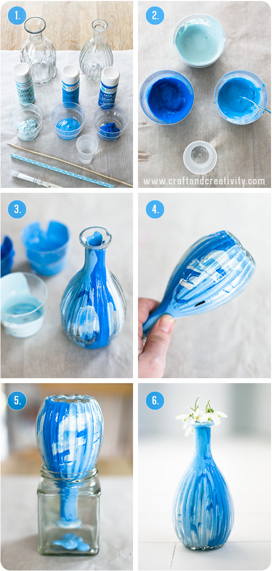 Marbled glass vases - by Craft & Creativity