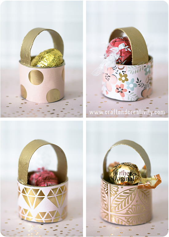 Toilet roll mini baskets - by Craft & Creativity