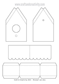 Paper birdhouse with template - by Craft & Creativity