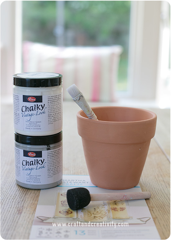 Stencil painted pots - by Craft & Creativity