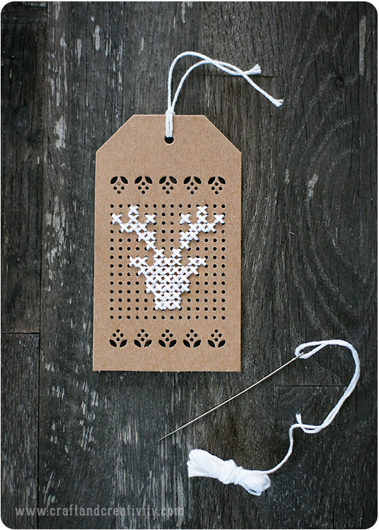 Cross stitch christmas tags - by Craft & Creativity
