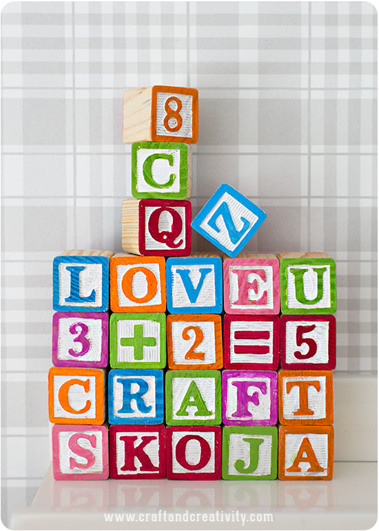 Painting Letter Blocks - by Craft & Creativity