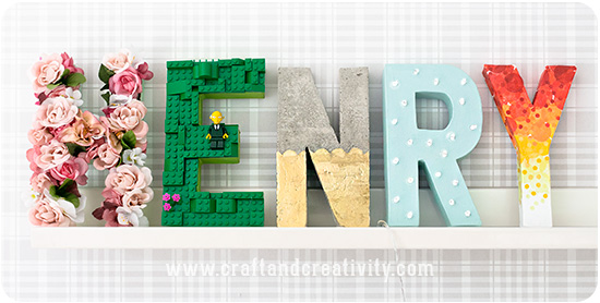 Decorated Paper Mache Letters