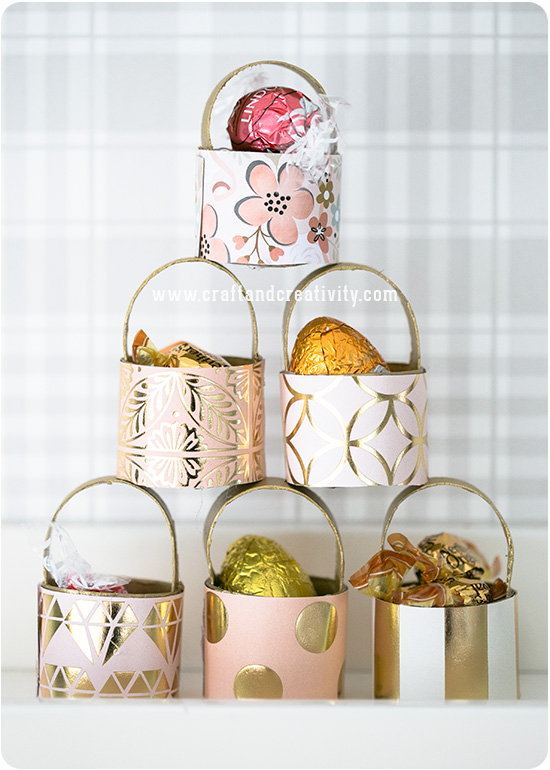 Toilet roll mini baskets - by Craft & Creativity